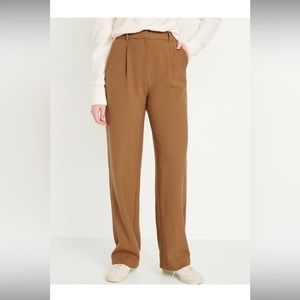 Extra High-Waisted Pleated Taylor Wide-Leg Trouser Suit Pants for Women. Size M